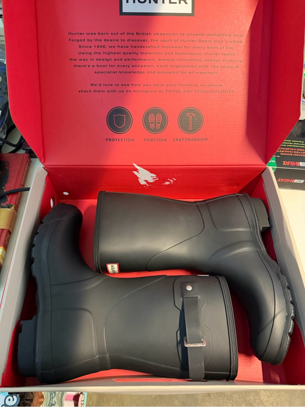 Hunter Black Short Rain Boots